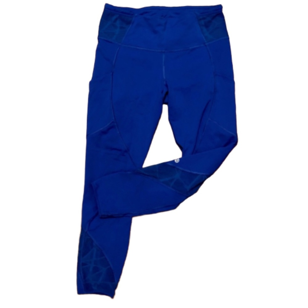 Blue 7/8 Lulu Leggings w/ Lace
